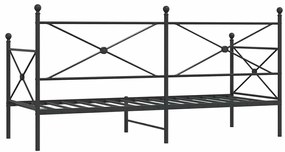 fekete acél kanapéágy matrac nélkül 75 x 190 cm