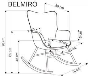 Szürke hinta szék BELMIRO