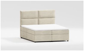 Bézs ágyneműtartós boxspring ágy 140x200 cm Rico – Ropez