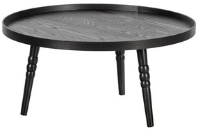 Ponto fekete dohányzóasztal, ø 75 cm - WOOOD