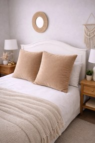 Velúr hálószoba párnahuzat szett 2db 60x60 Velvet| Bézs