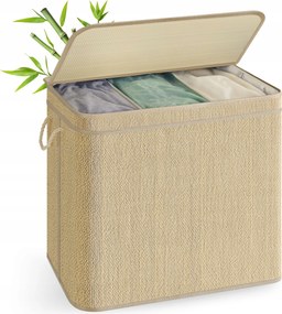 Szabadonálló szennyestartó kosár Songmics 170l bézs