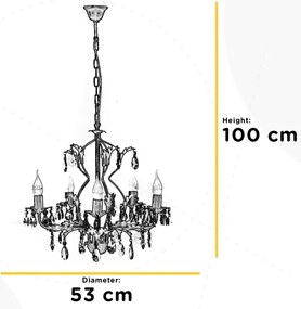 ONLI - Csillár láncon TERESA 5xE14/6W/230V fehér