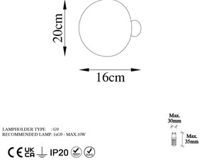 Bronzszínű fali lámpa ø 20 cm Fungal – Opviq lights