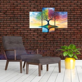 Kép – Évszakok festett fája (90x60 cm)