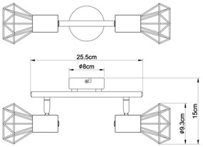 Globo 54802-2 - Spotlámpa XARA I 2xE14/40W/230V
