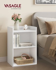 CUSTOS nyitott rekeszes éjjeliszekrény, állítható polccal, felhőfehér