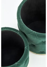 KÉSZLET 2x Taburet POLLY átm. 40/44 cm zöld/arany