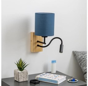 Brilagi - LED Fali lámpa NUBILA WOOD 1xE27/25W/230V+ LED/3W tölgy/sötét kék
