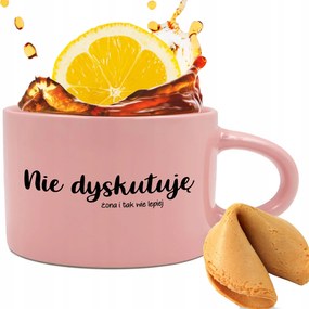 Csésze Rózsaszín 200ml Valentin napi ajándék Nem Vitatkozom Sütemény Jóslás