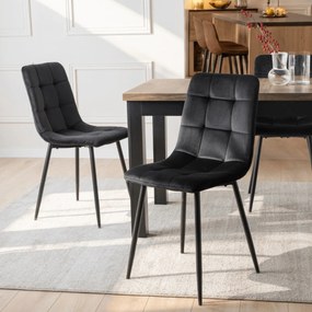 Krzesło PERU Czarne Welurowe