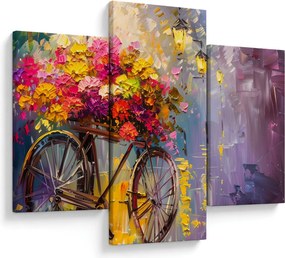 Kép - Kerék virágokkal (90x60 cm)