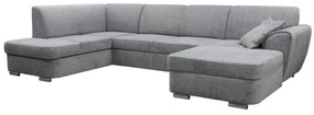 SERPA U-alakú, ággyá alakítható balos sarokülőgarnitúra tárolóval, szürke