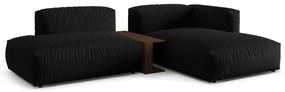 Fekete moduláris sarokkanapé (jobb oldali) Martina – Micadoni Home