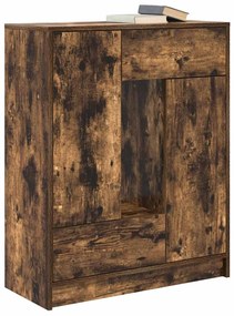 füstölt tölgy komód fiókokkal és ajtókkal 73x31x90 cm