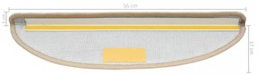 15 db krémszínű lépcsőszőnyeg 56 x 17 x 3 cm