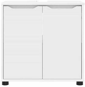 Fürdőszoba mosdószekrény ajtóval Fehér 60 x 30 x 60 cm Faanyag