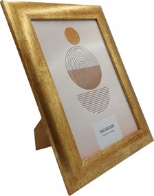 Képkeret 21x29,7 arany széles fa díszléc