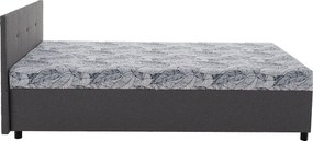Ágy, 110x200, molitán, szürke/mintás, SHERIN