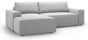 Világosszürke buklé kinyitható sarokkanapé (bal oldali) Jodie – Micadoni Home