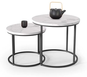 OREO asztal szett-fehér márvány / fekete
