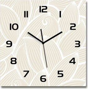 Nagy négyzet alakú üveg falióra Levelek mintás 60x60 cm