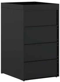 Kukás Tároló Virágzó Tetővel Egyszemélyes 240L Kukához Fekete