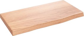 vidaXL világosbarna kezelt tömör tölgyfa fali polc 40x20x2 cm