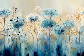 Fotótapéta Flizelina Akvarell Mező Rét Virágok Fű Boho 104x70,5 ragasztó