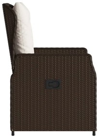 2 db barna polyrattan dönthető kerti szék