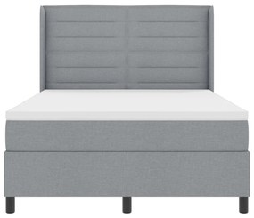 Boxspring Ágy Matrace Sötétszürke 140x200 cm Szövet