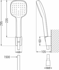 Mexen R-33 pontszerű zuhanykészlet, króm/fehér - 785335052-02