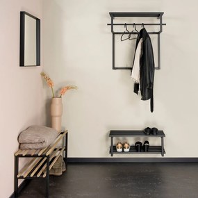 Fekete fém fali fogas polccal Rizzoli – Spinder Design