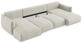 Bézs kinyitható sarokkanapé (U alakú) Leila – Makamii