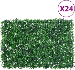 vidaXL 24 db zöld műcserjelevél-kerítés 40 x 60 cm
