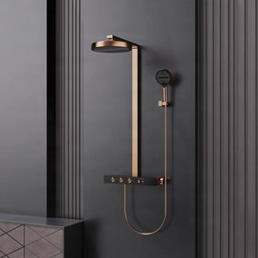 Termosztátos zuhanyrendszer ELITE EDITION BSW1727, falon kívüli kivitel, több színben, például matt fekete vagy szálcsiszolt rozéarany — Grafitszürke