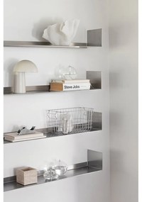 Matt ezüstszínű acél fali polc 80,5 cm Float – Mette Ditmer Denmark