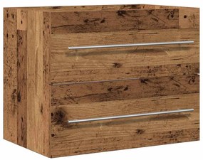 Antik fa szerelt fa mosdószekrény 60x38,5x48 cm