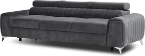 Sötétszürke bársony kinyitható kanapé 261 cm Laurence – ELTAP