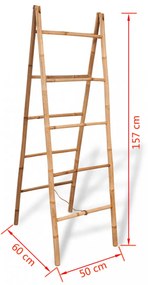 dupla törölközőszárító létra 5 fokos bambusz 50x160 cm