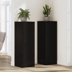 növényállvány fekete tölgy 33x33x100 cm Laminált fa
