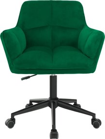 Irodai szék, smaragd selymes szövet/fekete, HAGRID NEW