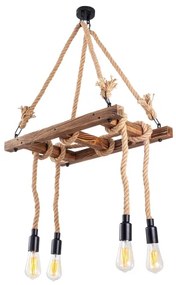 EREBOS kábelre szerelt csillár 4xE27/40W/230V barna