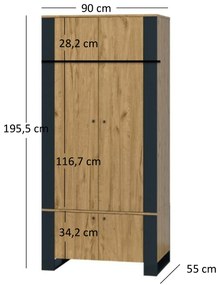 Ruhásszekrény Wayne (arany craft tölgy). 1053387