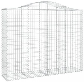 2 db íves horganyzott vas gabion kosár 200x50x160/180 cm