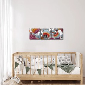 Festett gömbök képe (órával) (90x30 cm)