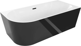 Luxury Mia szabadon álló fürdökád akril   jobbos  170 x 80 cm, fehér/fekete,  leeresztö   fekete - 52691708075P-B Térben álló kád