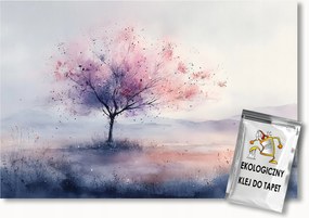 Fotótapéta Flizelina Tájkép Köd Cseresznyefa Sakura Rózsaszín 200x140 ragasztó