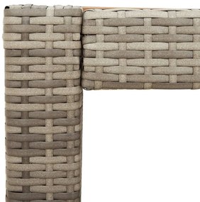 szürke polyrattan falapos kerti kisasztal 60x40x75 cm