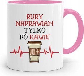 Rózsaszín Bögre Ajándék Vízvezeték Szerelőnek Csak Kávé Után, fényképes nyomtatással